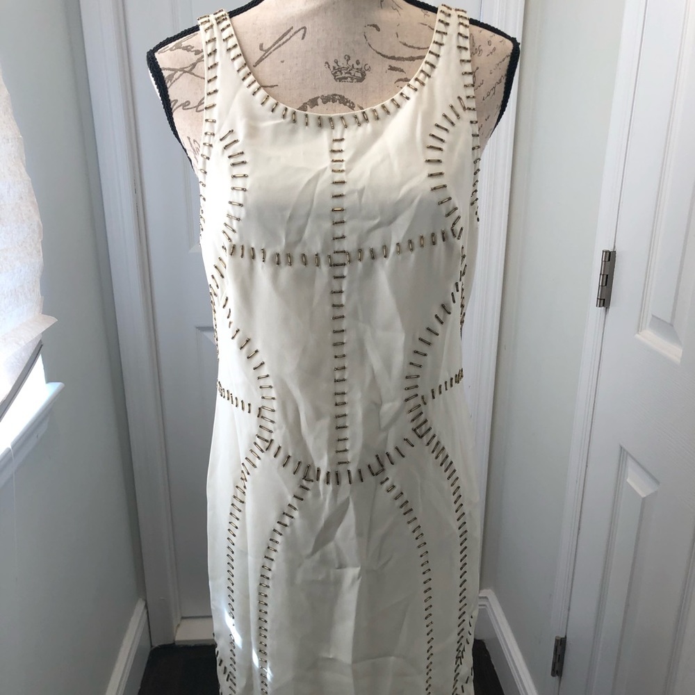Matty M off white beaded dress size Medium